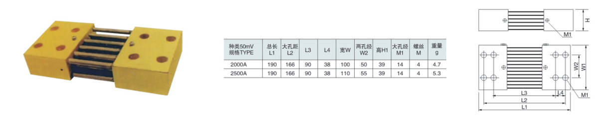 FL-21出口型2000-2500A直流分流器（臺灣型）